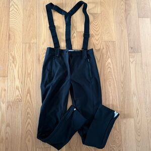 Black womens ski pants with suspenders